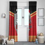 NRL Dolphins Mascot Christmas Personalised Window Curtain Black Style