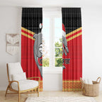NRL Dolphins Mascot Christmas Personalised Window Curtain Black Style