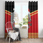 NRL Dolphins Mascot Christmas Personalised Window Curtain Black Style