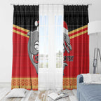 NRL Dolphins Mascot Christmas Personalised Window Curtain Black Style