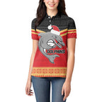 NRL Dolphins Mascot Christmas Personalised Women Polo Shirt Black Style