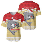 NRL Dolphins Mascot Christmas Personalised Baseball Jersey God Style