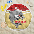 NRL Dolphins Mascot Christmas Personalised Beach Blanket God Style