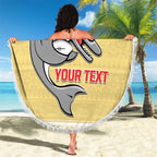 NRL Dolphins Mascot Christmas Personalised Beach Blanket God Style
