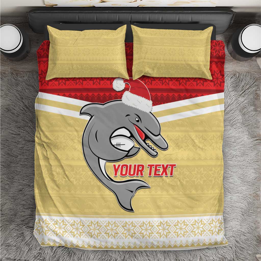 NRL Dolphins Mascot Christmas Personalised Bedding Set God Style