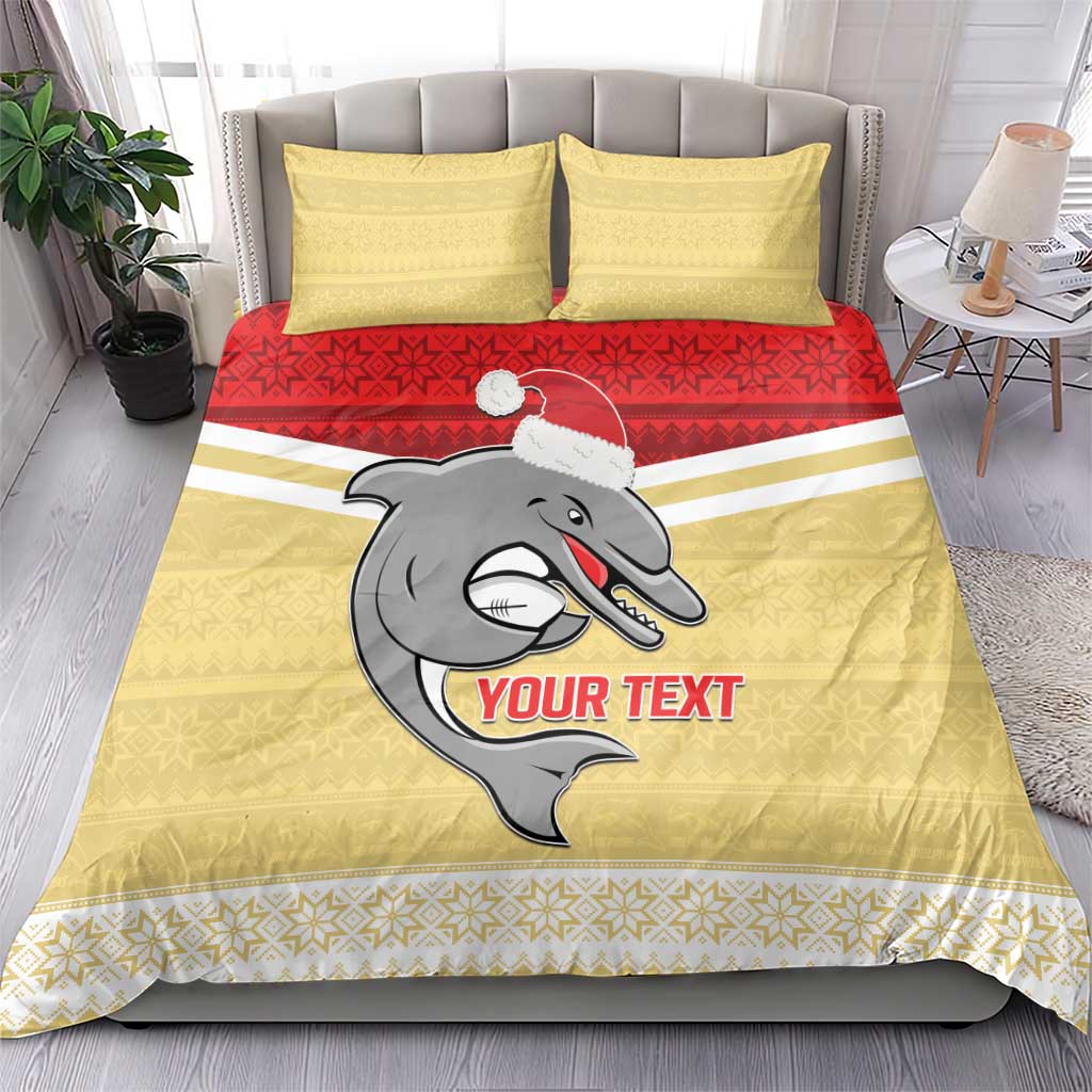 NRL Dolphins Mascot Christmas Personalised Bedding Set God Style