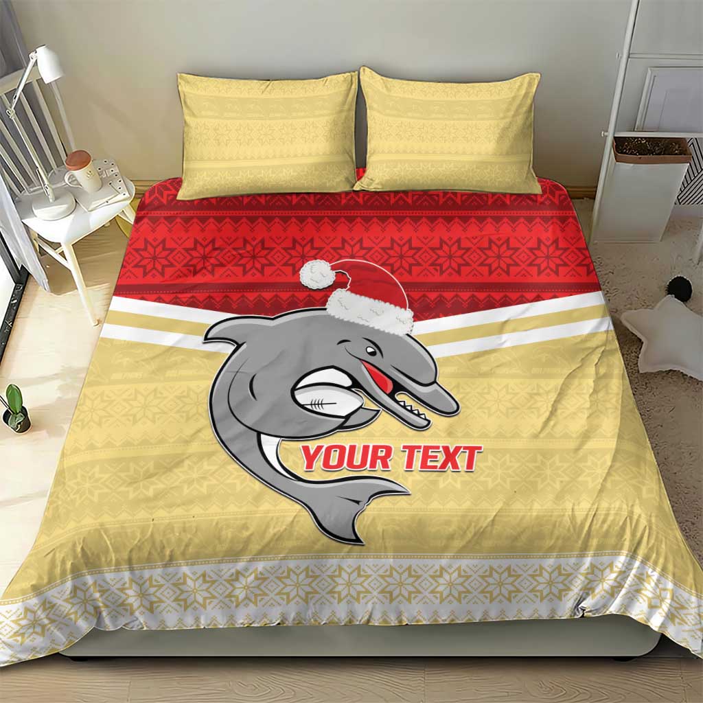 NRL Dolphins Mascot Christmas Personalised Bedding Set God Style