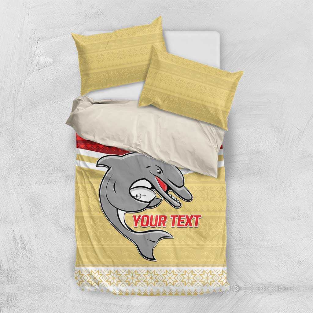 NRL Dolphins Mascot Christmas Personalised Bedding Set God Style