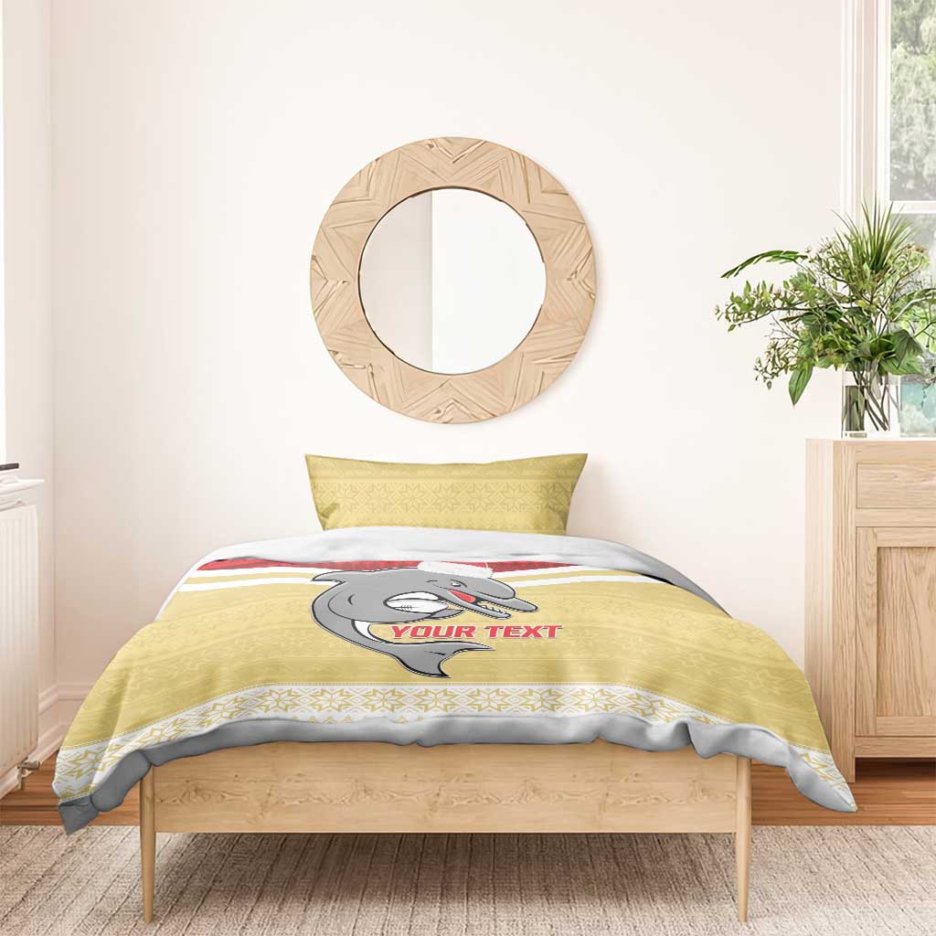 NRL Dolphins Mascot Christmas Personalised Bedding Set God Style