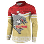 NRL Dolphins Mascot Christmas Personalised Button Sweatshirt God Style