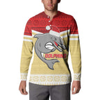 NRL Dolphins Mascot Christmas Personalised Button Sweatshirt God Style