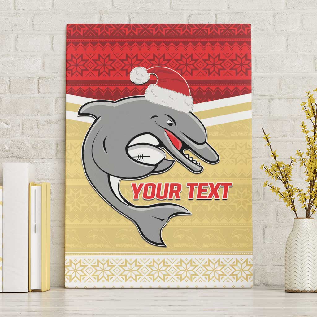 NRL Dolphins Mascot Christmas Personalised Canvas Wall Art God Style