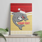 NRL Dolphins Mascot Christmas Personalised Canvas Wall Art God Style