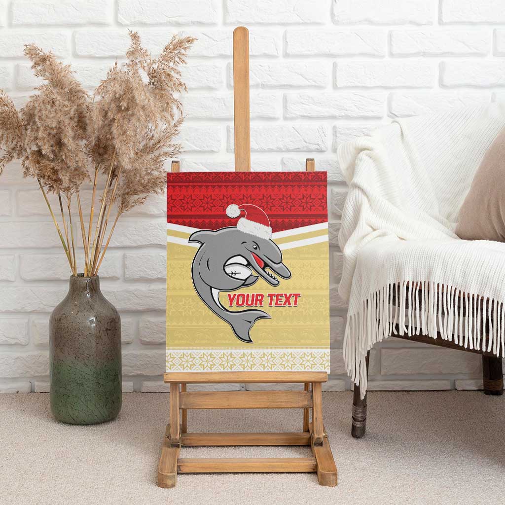 NRL Dolphins Mascot Christmas Personalised Canvas Wall Art God Style