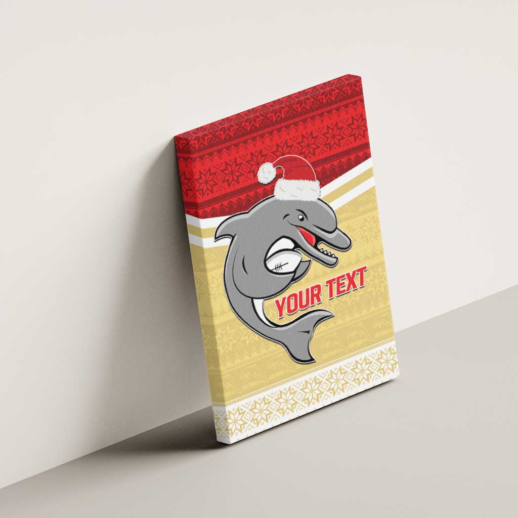 NRL Dolphins Mascot Christmas Personalised Canvas Wall Art God Style