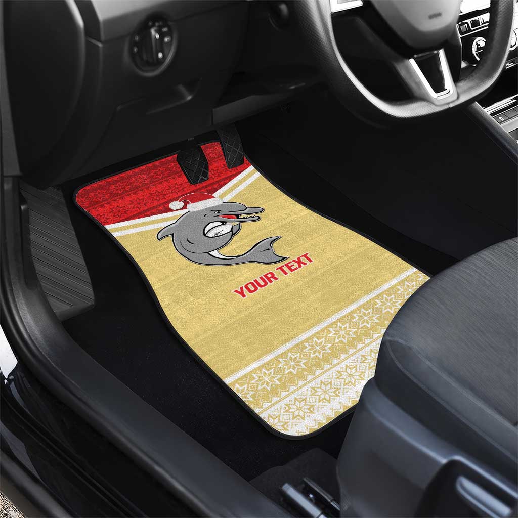 NRL Dolphins Mascot Christmas Personalised Car Mats God Style