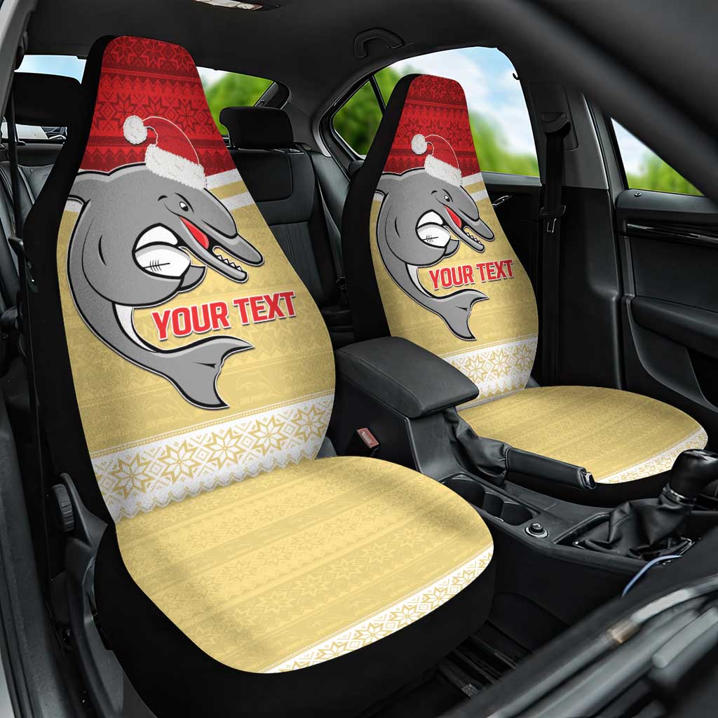 NRL Dolphins Mascot Christmas Personalised Car Seat Cover God Style
