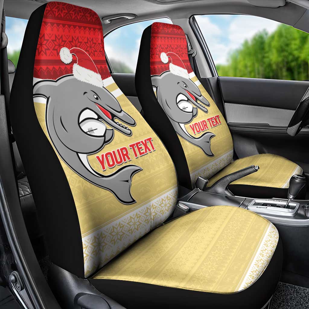 NRL Dolphins Mascot Christmas Personalised Car Seat Cover God Style