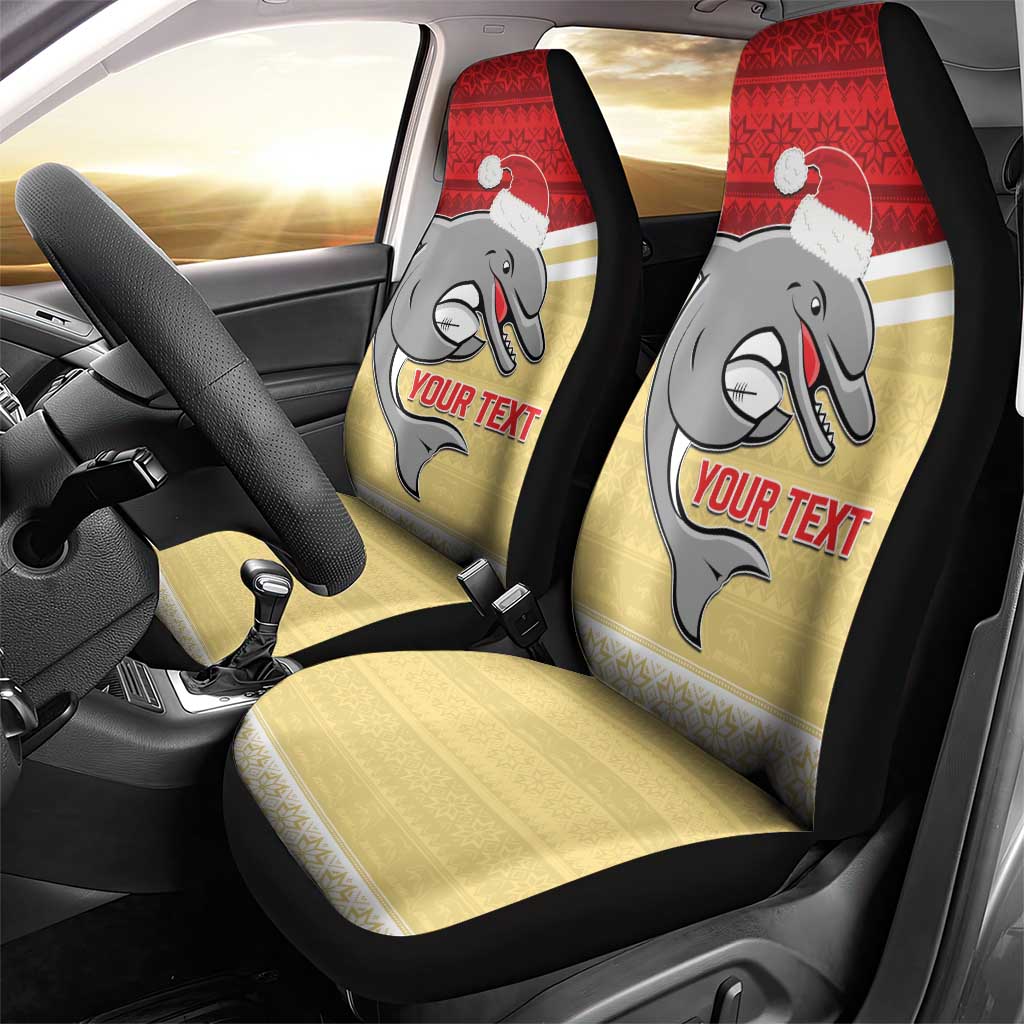 NRL Dolphins Mascot Christmas Personalised Car Seat Cover God Style