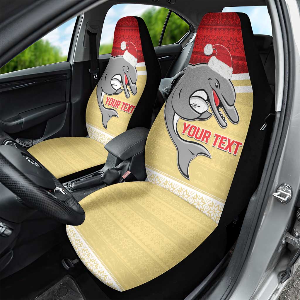 NRL Dolphins Mascot Christmas Personalised Car Seat Cover God Style