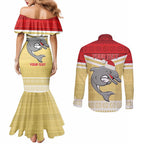 NRL Dolphins Mascot Christmas Personalised Couples Matching Mermaid Dress and Long Sleeve Button Shirt God Style