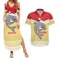 NRL Dolphins Mascot Christmas Personalised Couples Matching Summer Maxi Dress and Hawaiian Shirt God Style