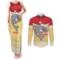 NRL Dolphins Mascot Christmas Personalised Couples Matching Tank Maxi Dress and Long Sleeve Button Shirt God Style