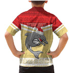NRL Dolphins Mascot Christmas Personalised Family Matching Mermaid Dress and Hawaiian Shirt God Style