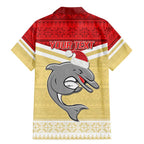 NRL Dolphins Mascot Christmas Personalised Family Matching Mermaid Dress and Hawaiian Shirt God Style