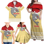 NRL Dolphins Mascot Christmas Personalised Family Matching Off Shoulder Maxi Dress and Hawaiian Shirt God Style