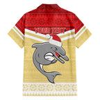 NRL Dolphins Mascot Christmas Personalised Family Matching Off Shoulder Maxi Dress and Hawaiian Shirt God Style