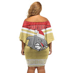 NRL Dolphins Mascot Christmas Personalised Family Matching Off Shoulder Short Dress and Hawaiian Shirt God Style