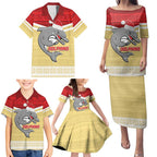 NRL Dolphins Mascot Christmas Personalised Family Matching Puletasi and Hawaiian Shirt God Style