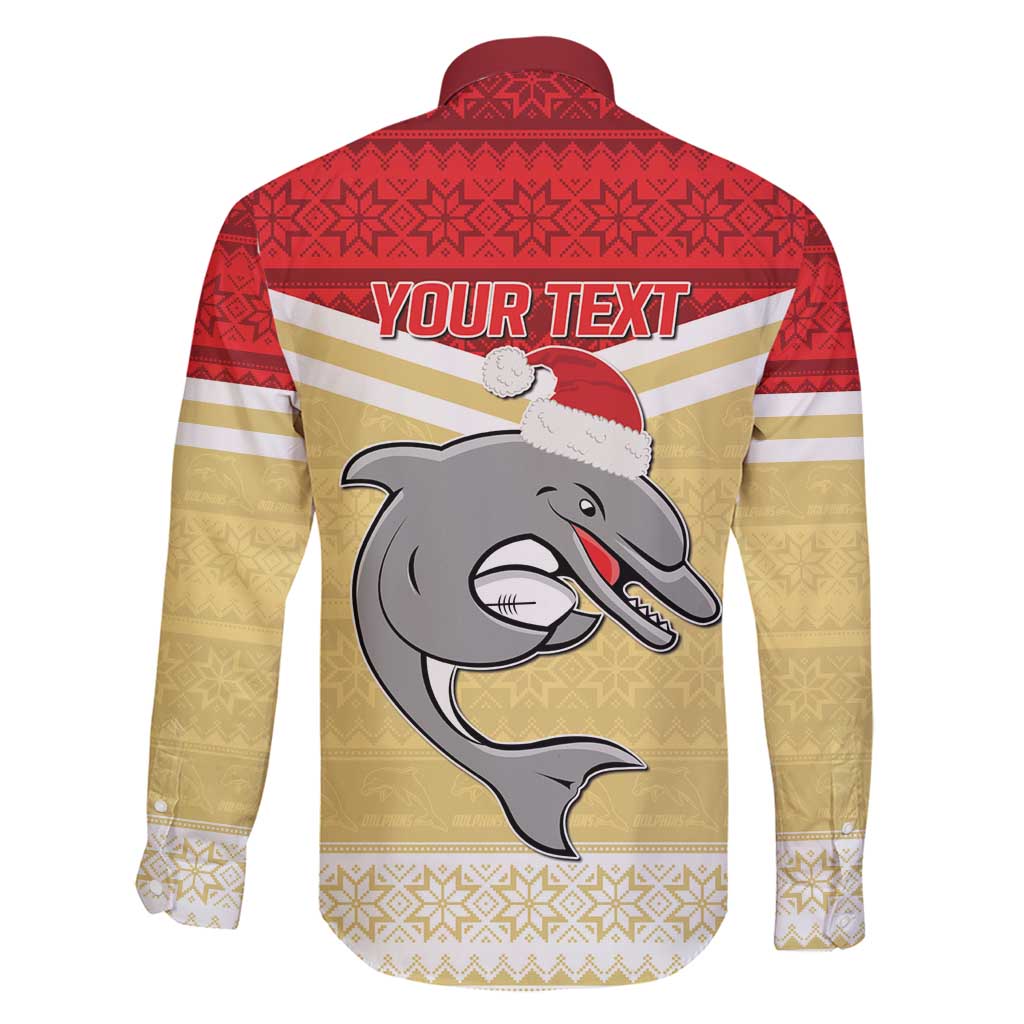 NRL Dolphins Mascot Christmas Personalised Family Matching Puletasi and Hawaiian Shirt God Style