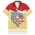 NRL Dolphins Mascot Christmas Personalised Family Matching Short Sleeve Bodycon Dress and Hawaiian Shirt God Style