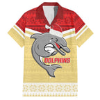NRL Dolphins Mascot Christmas Personalised Family Matching Short Sleeve Bodycon Dress and Hawaiian Shirt God Style