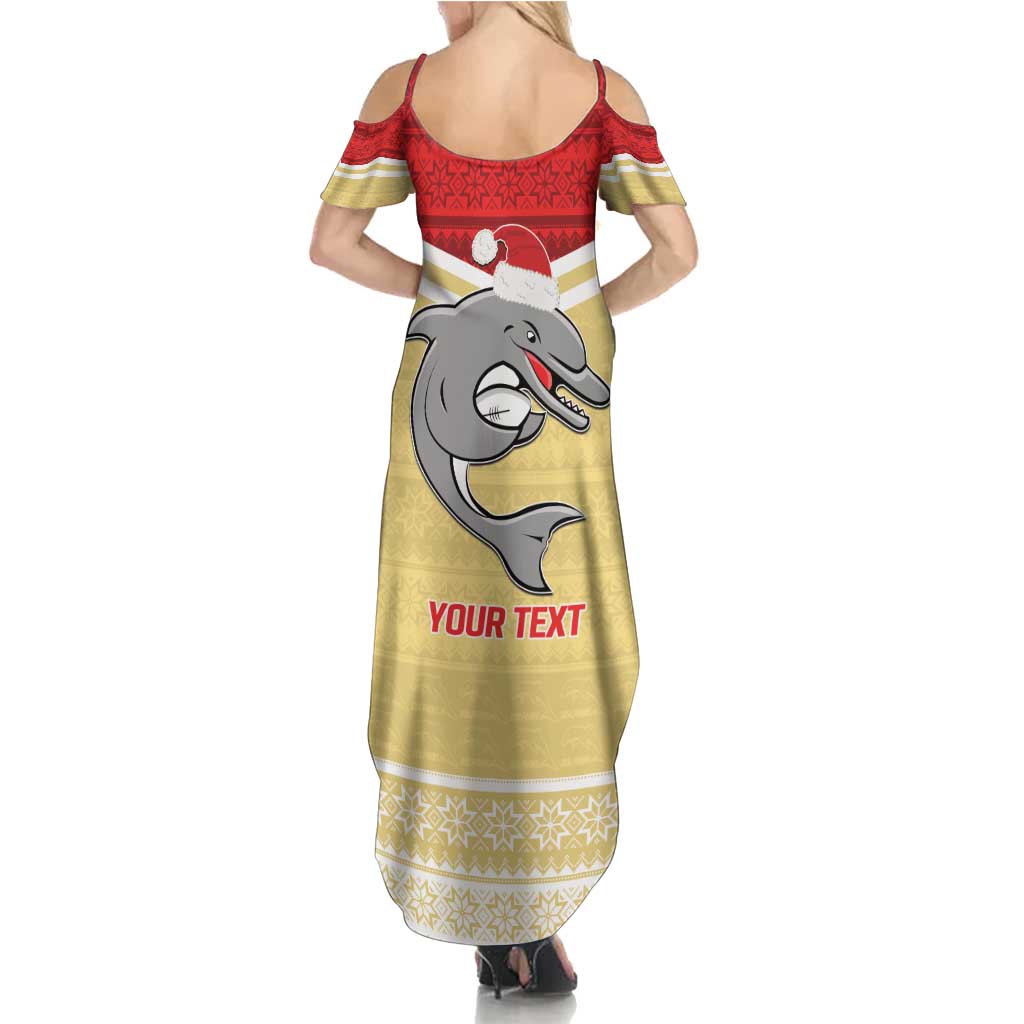 NRL Dolphins Mascot Christmas Personalised Family Matching Summer Maxi Dress and Hawaiian Shirt God Style