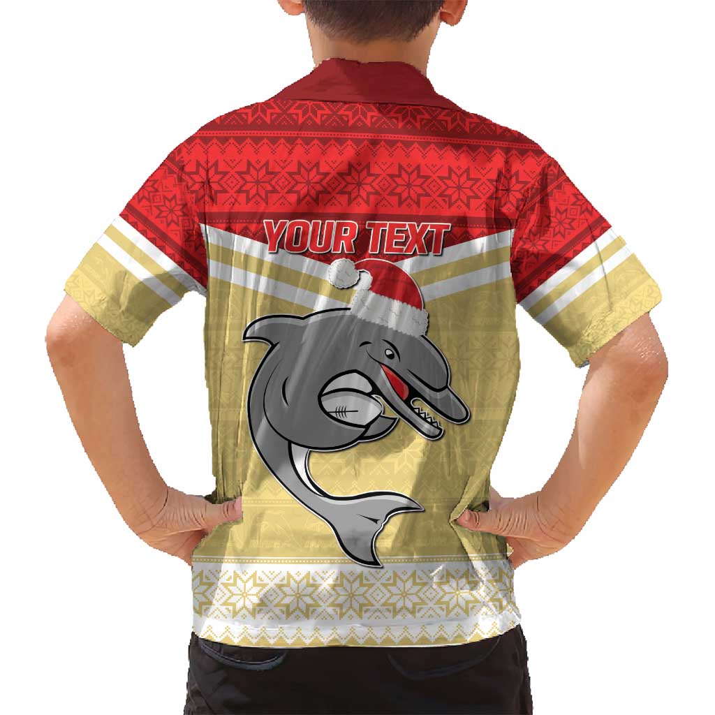 NRL Dolphins Mascot Christmas Personalised Family Matching Tank Maxi Dress and Hawaiian Shirt God Style