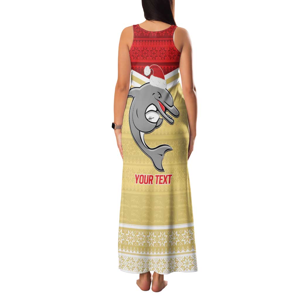 NRL Dolphins Mascot Christmas Personalised Family Matching Tank Maxi Dress and Hawaiian Shirt God Style