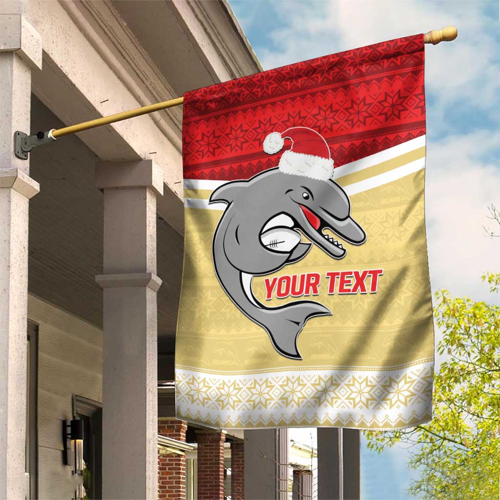 NRL Dolphins Mascot Christmas Personalised Garden Flag God Style