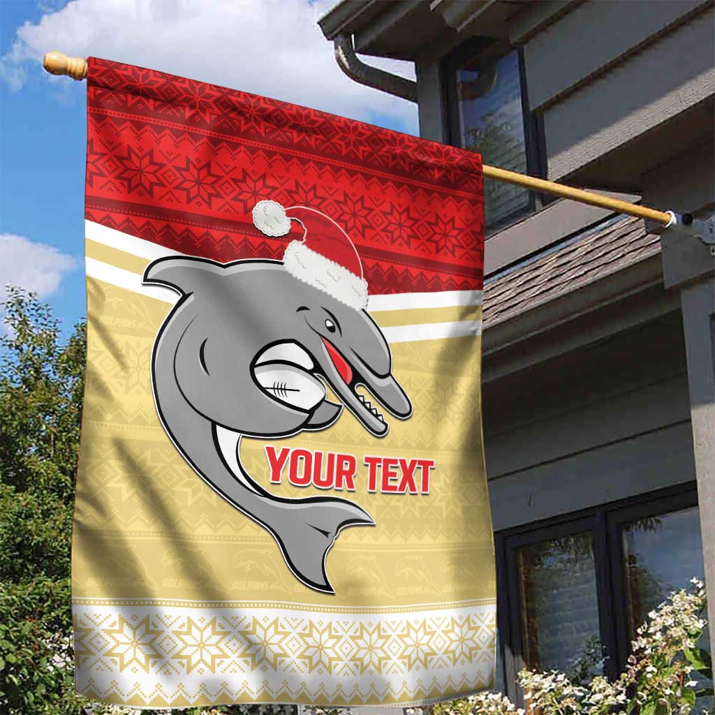 NRL Dolphins Mascot Christmas Personalised Garden Flag God Style