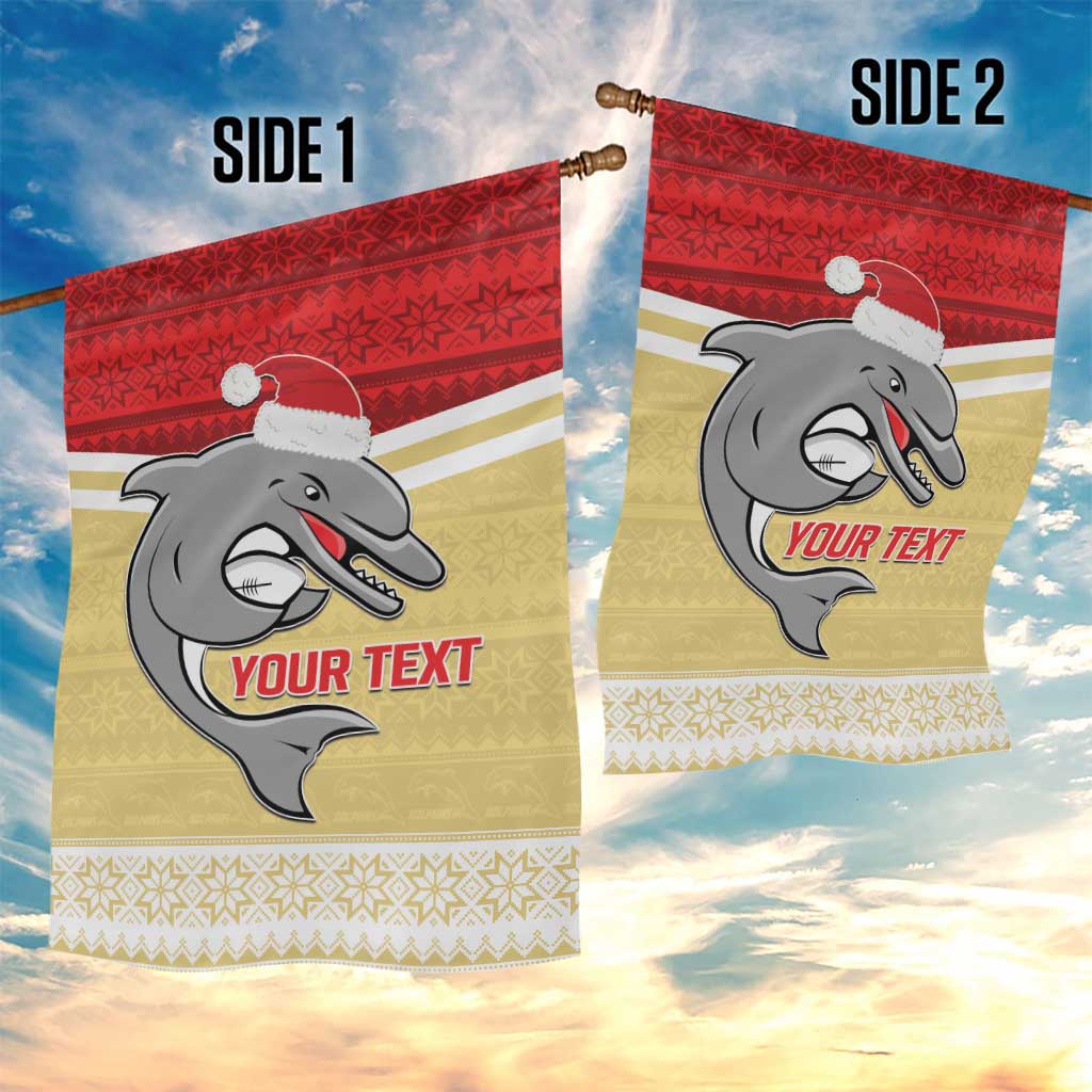 NRL Dolphins Mascot Christmas Personalised Garden Flag God Style