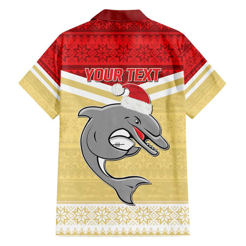 NRL Dolphins Mascot Christmas Personalised Hawaiian Shirt God Style