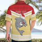 NRL Dolphins Mascot Christmas Personalised Hawaiian Shirt God Style