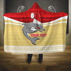 NRL Dolphins Mascot Christmas Personalised Hooded Blanket God Style