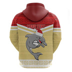 NRL Dolphins Mascot Christmas Personalised Hoodie God Style