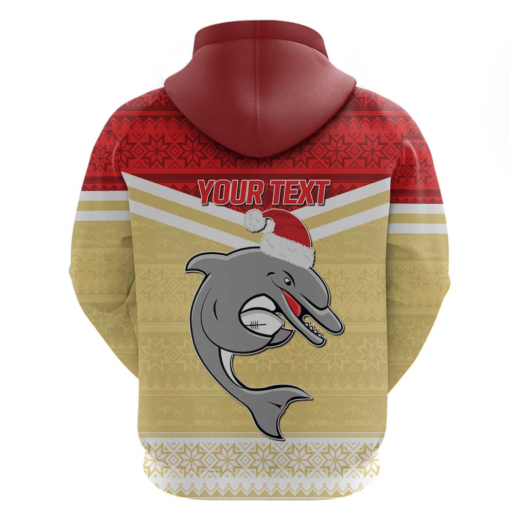 NRL Dolphins Mascot Christmas Personalised Hoodie God Style