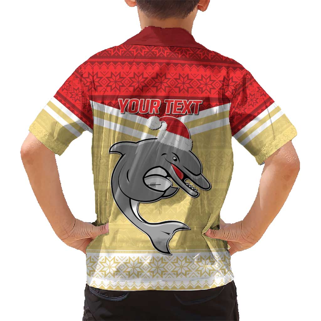 NRL Dolphins Mascot Christmas Personalised Kid Hawaiian Shirt God Style