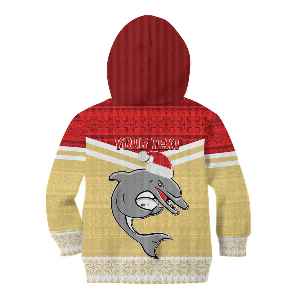 NRL Dolphins Mascot Christmas Personalised Kid Hoodie God Style