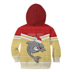 NRL Dolphins Mascot Christmas Personalised Kid Hoodie God Style